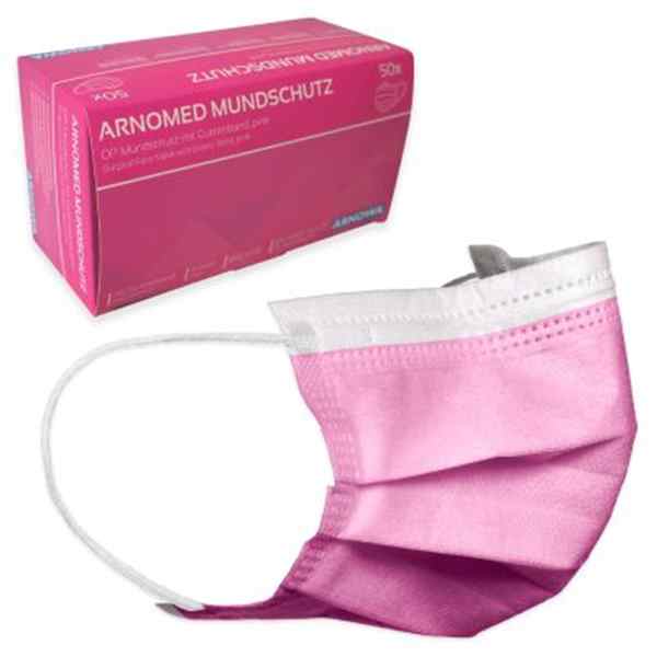 ARNOMED OP-Mundschutz pink mit Gummizug 
