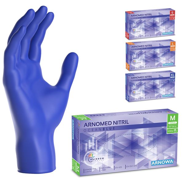 ARNOMED Nitril Ocean Blue Nitrilhandschuhe puderfrei blau Gr.M