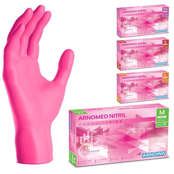 ARNOMED Nitril Nitrilhandschuhe puderfrei pink Gr.S