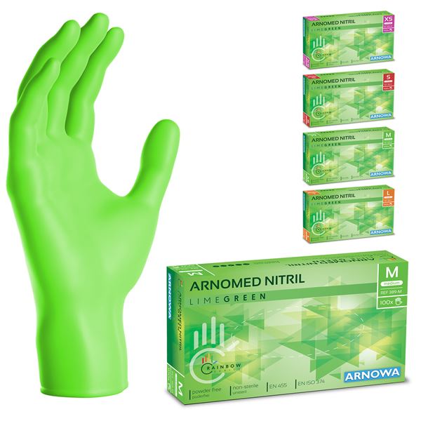 ARNOMED Nitril Nitrilhandschuhe puderfrei grün Gr.M