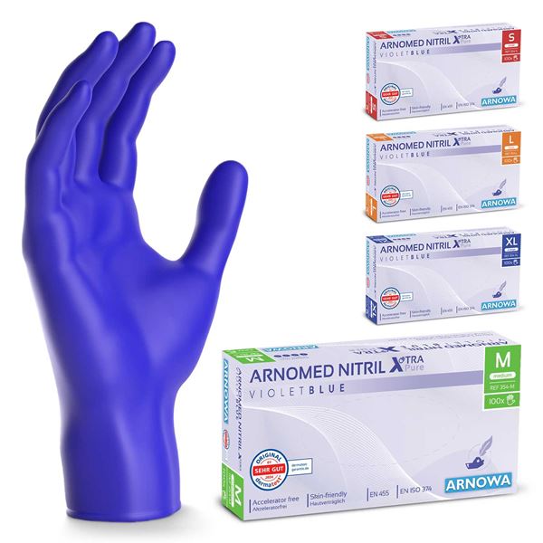 ARNOMED Nitril Xtra Pure Nitrilhandschuhe puderfrei violett Gr.S