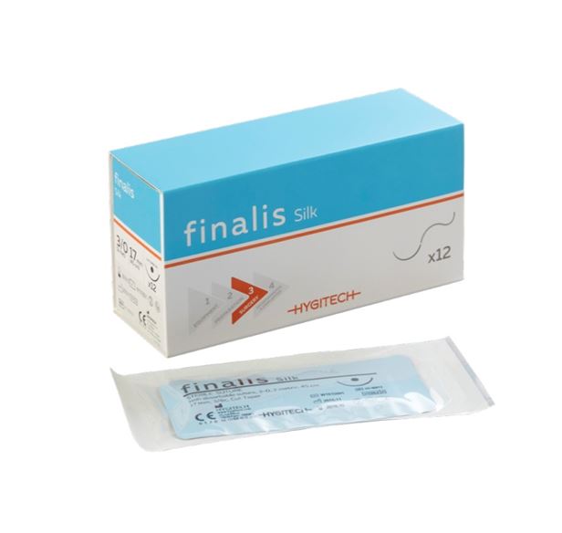 Finalis Silk Nadel-Faden schwarz HS 20 USP 3-0 75cm 