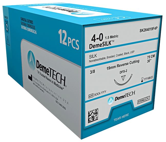DemeSilk Nadel-Faden schwarz DR 17 USP 3-0 45cm 