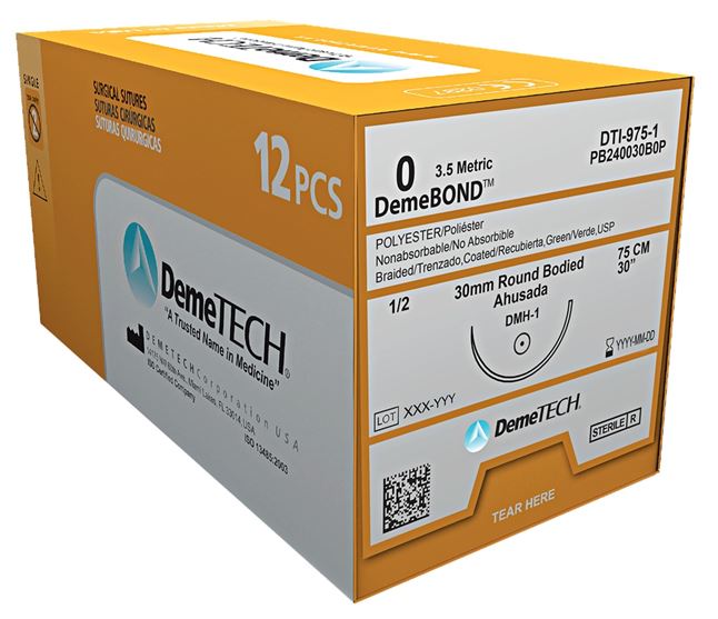 DemeBond Nadel-Faden Polyester 75cm 3-0 DR 17